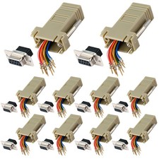 10 PCS DB9 Female To RJ45 Ethernet LAN Extend Modular Adapter Serial Converter