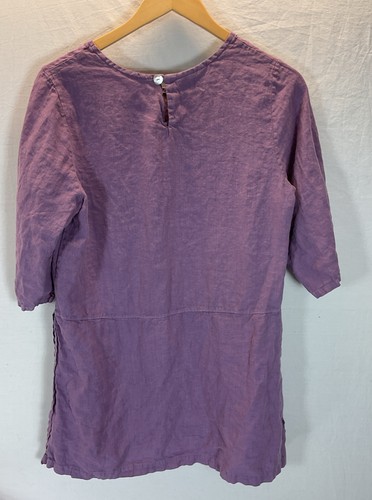 Bryn Walker Purple Women’s Linen Tunic Top Size XS artsy lagenlook - Picture 2 of 11