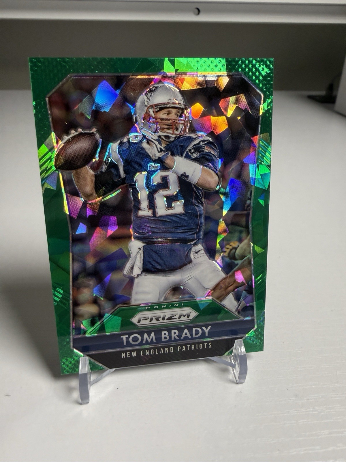 Tom Brady 2015 Panini Prizm Green Ice Prizm SP /75 Card #12