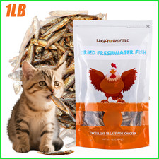1 LB Dried Freshwater Fish Natural High-Protein Food for Turtles Reptiles Cats