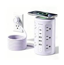 Power Strip Tower with USB Ports, 6.5 FT Extension Cord with Multiple Outlets...