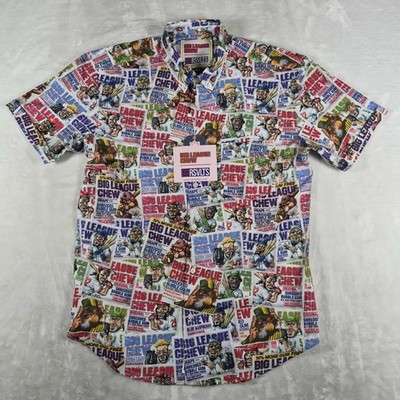 RSVLTS Big League Chew Short Sleeve Button Down Shirt Men's Large Kunuflex NWT