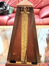 Seth Thomas Vintage Metronome de Maelzel Wind-Up Timepiece Wooden Retro Working