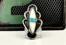 Vintage Navajo Ring Sterling Silver Native American Southwest Turquoise MOP