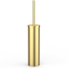 Stainless Steel Toilet Brush and Holder Set Brushed Gold Heavy Duty Toilet Bo...