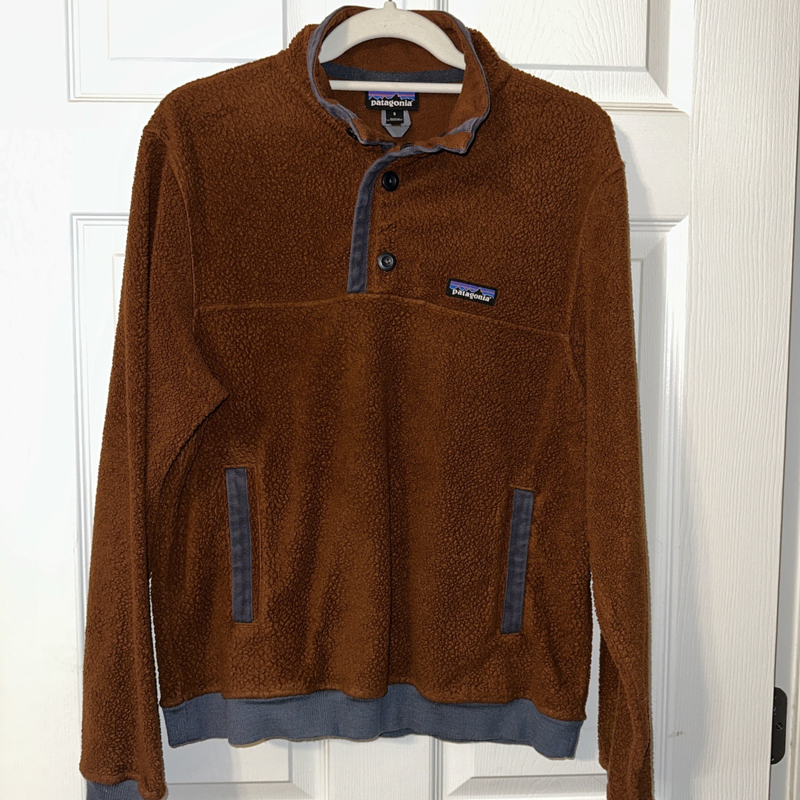 Patagonia Shearling Button Pullover Small Brown O… - image 1