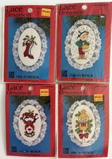 Set of 4 Lace Christmas Ornaments Cross Stitch Kits Designs For The Needle