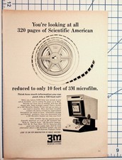 Vintage 3M Microfilm Scientific American Magazine Ad St. Paul MN