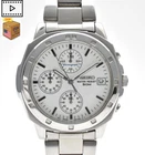 Vintage [NEAR MINT] SEIKO V657-9010 Chronograph White Quartz Men's Watch JAPAN