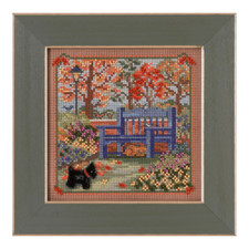 Autumn Bench Mill Hill Buttons and Beads Country Lane Beaded Cross Stitch Kit