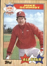 Mike Schmidt 1987 Topps #597 Philadelphia Phillies FREE SHIPPING AutographDen