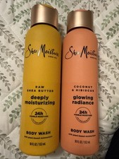 Lot Of Two SHEA MOISTURE Raw Shea Butter Deeply Moisturizing body wash 18 fl oz.
