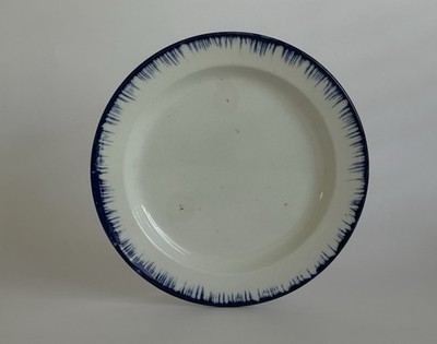 Antique William Adams & Co Blue Feather Edge Plate Tunstall England C1881