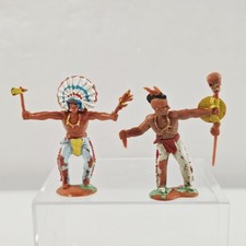Crescent Toys Made In England Indian Western Plastic Figures Vtg 1960's 60mm