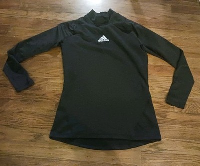 Adidas Womens M Black Light Compression Long Sleeve Mock Neck Active Shirt