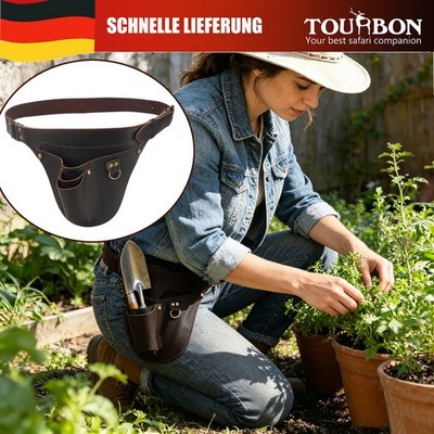 TOURBON Leder-Gartenwerkzeug-Tragegürteltasche Floristen-Bauer-Holster, Geschenk