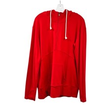 Ampersand Avenue Womens Hoodie Pullover Zipper Red Size XL Pocket