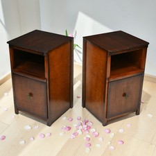 2 Vintage Bedside Cabinets With Cupboard And Shelf Circa 1940s FREE UK Delivery*