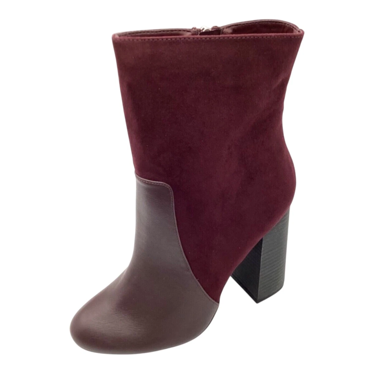 Anne Michelle Mujer Botines Reino Unido 5 Borgoña Imitación Cuero Tacón Bloque Invierno
