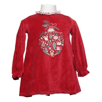 Sergent Major, Kleid, Größe: 114, Rot/Mehrfarbig, Baumwolle/Polyester, Samt #P3x