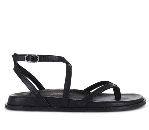 NWOB PAIGE Women's Zana Black Leather Strap Sandals Size 6 Retail $220