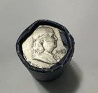 ROLL OF 20-$10 FACE VALUE FULL DATES 90% SILVER FRANKLIN HALF DOLLARS SEALED- AU