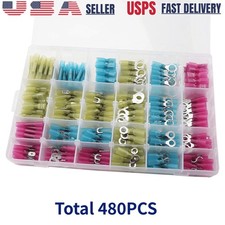 480 PCS HEAT SHRINK WIRE CONNECTORS ASSORTMENT TERMINALS AUTOMOTIVE MARINE US