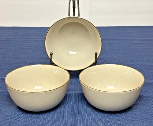Over & Back Stoneware Gres Ceramica Brown W/ Speckles Soup/Cereal Bowls Set of 3