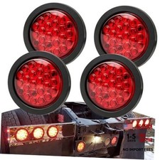 4pcs 4 Inch Round Led Trailer Tail Lights Red 24 Led Trailer Lights 4pcs 4 Inch Round Led Trailer Tail Lights Red 24 Led Trailer Lights