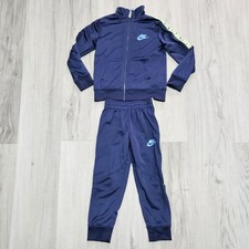Nike Tracksuit 2 Piece Jacket  Joggers Set Toddler Boys size 4 Blue Full Zip