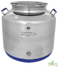 CONTENITORE FUSTO BIDONE OLIO SALDATO ACCIAIO INOX SANSONE 30LT LATTA TAPPO VITE