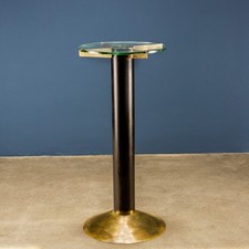 Vintage Ausstellungssäule aus Messing Kristall Design der 50er Jahre