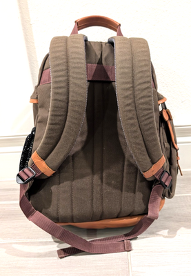 Vintage LL Bean Maine Leather And Cotton Canvas Rucksack Vintage* LL Bean Maine Rucksack Backpack Khaki Cotton Wax  main image 2