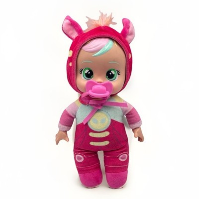 Cry Babies Tiny Cuddles Hannah Doll Plush Pink Astronaut Bear Cries Tears 9 