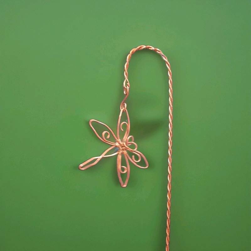 16" Dragonfly Electroculture Copper Plant Stake. Handmade OOAK Garden Art, 