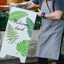 6PCS Large Leaf Stencils for Painting on Walls 16 x 12 Inch Plant Stencil with B