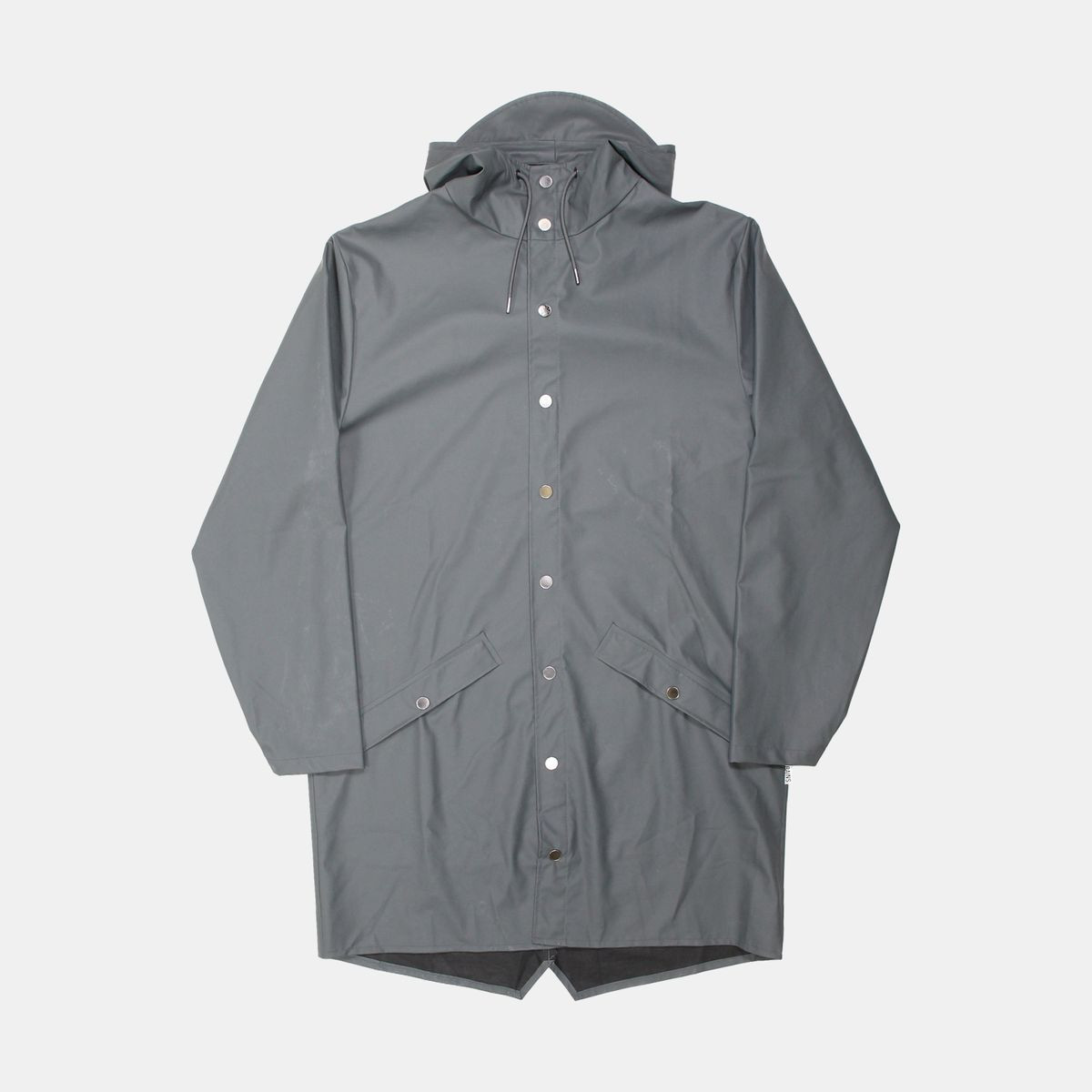 Rains Long Mens Jacket in Grey Polyurethane Size M