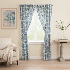 Classic French Country Curtain Panel Rod Pocket Back Tabs 52x84 Cornflower Blue