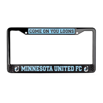 Minnesota United FC MLS 3D Polyurethane 2-Hole Black Metal License Plate Frame