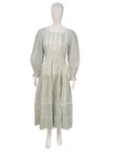 Doen Women Ruffled Floral Printed Laced White Cotton Maxi Midi Nightgown Dress S