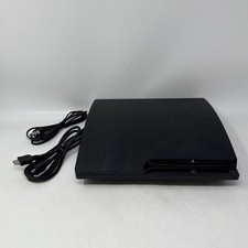 Sony PlayStation 3 PS3 Slim 320GB Console CECH-3001A  Cables - Tested Working