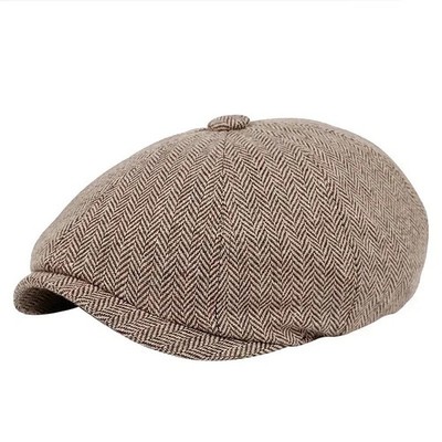 Verstellbare Peaky Blinders Mütze Zeitungsjunge Flatcap Fischgrät Tweed Baker Boy