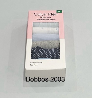 Calvin Klein Girls 7-Pack Bikini Underwear, Multicolor, Size XL
