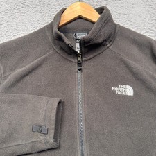 The North Face Fleece Jacket Mens Medium Black Full Zip Outdoor Mock Neck Logo