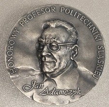 MEDAGLIONE HONOROWY PROFESOR POLITECHNIKI SLASKIEJ JAN ADAMCZYK 2005 GLIWCE
