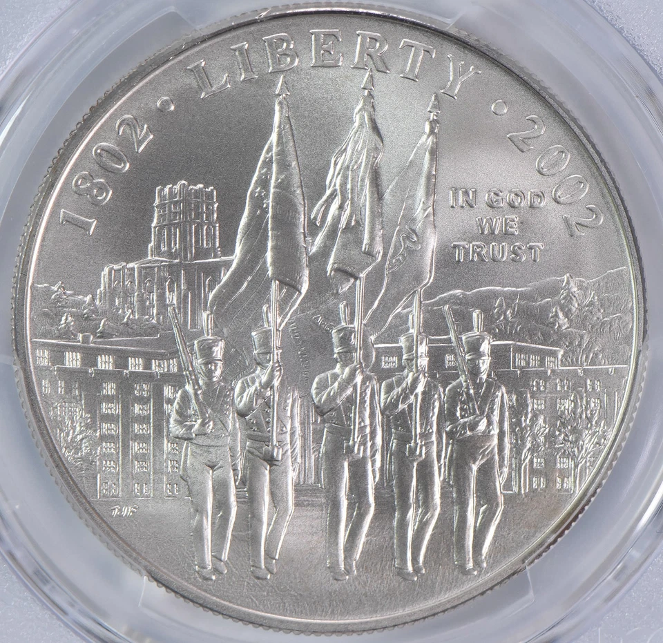 2002-W West Point Commemorative Dollar MS70 PCGS Blue Label *9013 - Image 3 of 4