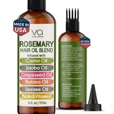 Rosemary Oil Hair Growth Blend with Castor Jojoba Batana Biotin Vitamin E 6 Fl