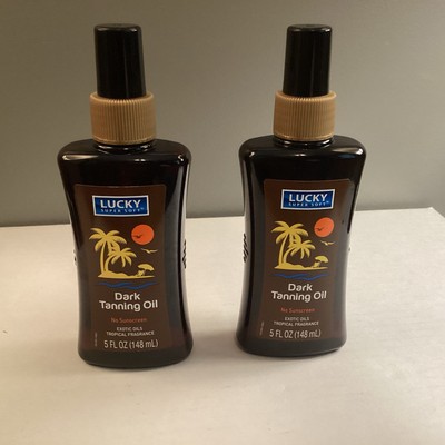 2 BTLS.. LUCKY SUPER SOFT DARK TANNING OIL 5 oz each TOPICAL FRAGRANCE 
