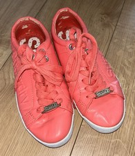Superdry Ladies Women’s Coral pink Low Top Trainers pumps Size UK 4 EU 37 Lace 