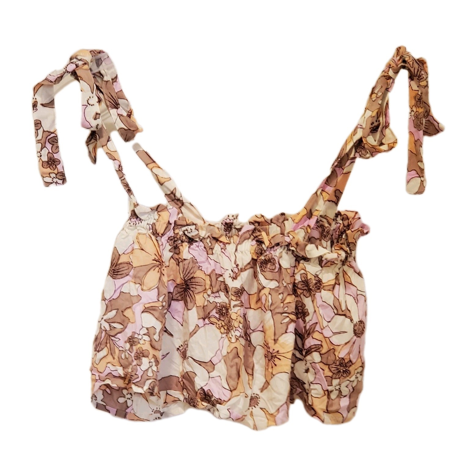 For Love and Lemons Renata Tank Top Women’s Size XS Cropped Floral Rayon NWT